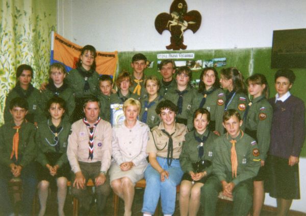 2017 Family Photos years ago img613 Chris with Russian Scout Leaders and Scouts