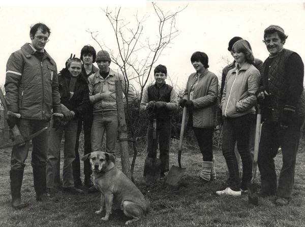1985 planting trees at The Acres